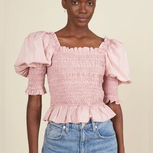 Sea New York Blossom Simona Puffed Sleeve Ruched Blouse Size S